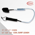 Y07003 11ft Coiled surf board leash paddle foot leash SUP board leash leg ropes