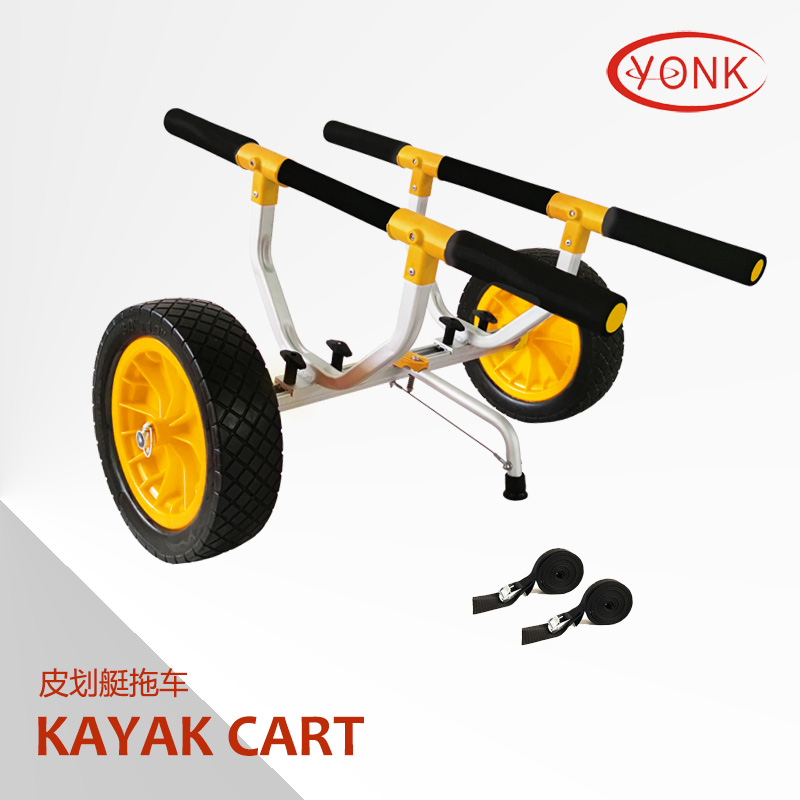 Y02042B Heavy-Duty Kayak Car Dolly with 12 Inch Airless Wheels for Transport Haul Large Kayaks, Canoes & SUP - Width Adjustable